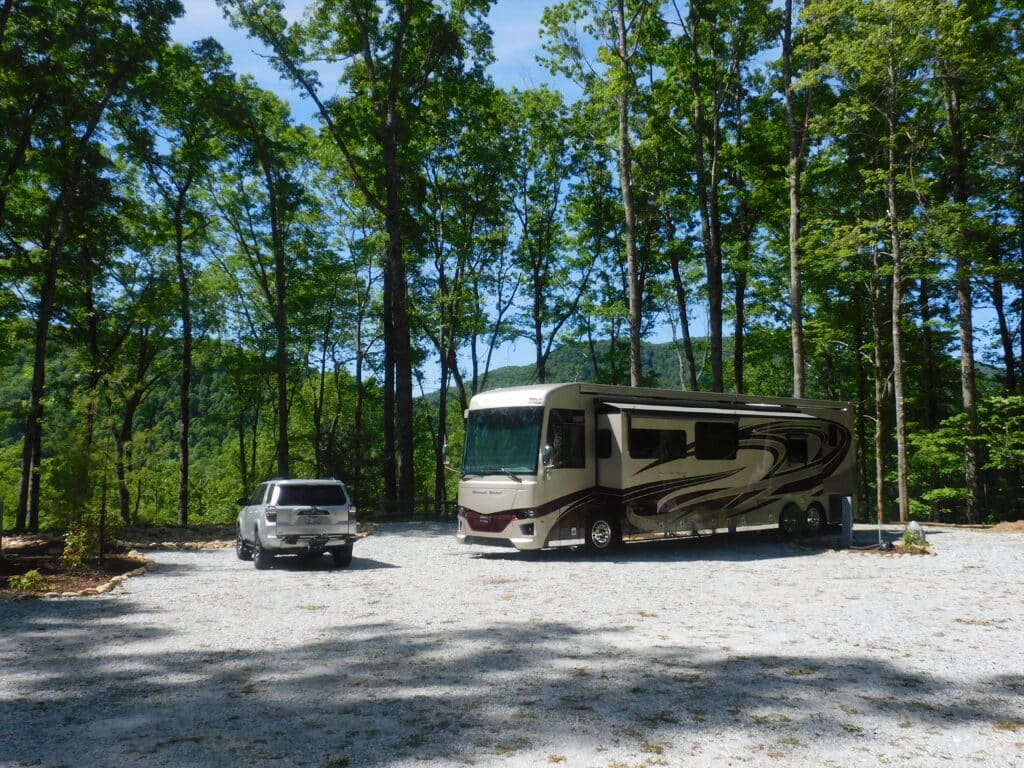 Site 13 at Deer Springs RV Park. Best RV Parks in Franklin NC.