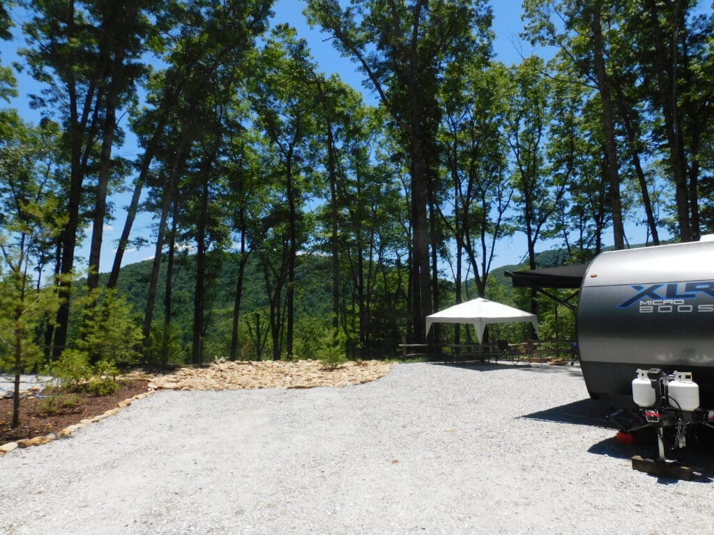 Site 13 at Deer Springs RV Park. Best RV Parks in Franklin NC.