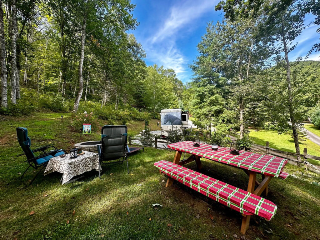 Site #8 at Deer Springs RV Park. Very large, private site.